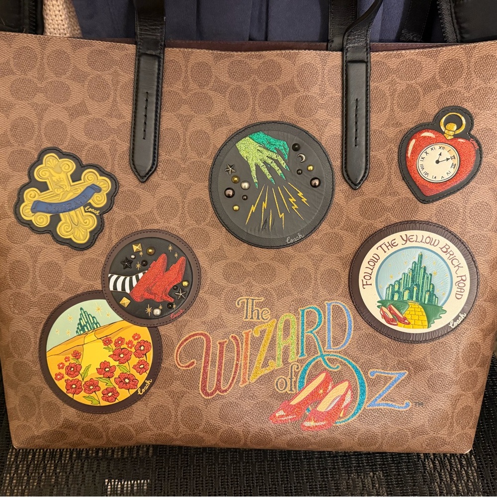 Coach Brown Tote with Wizard of Oz Motifs